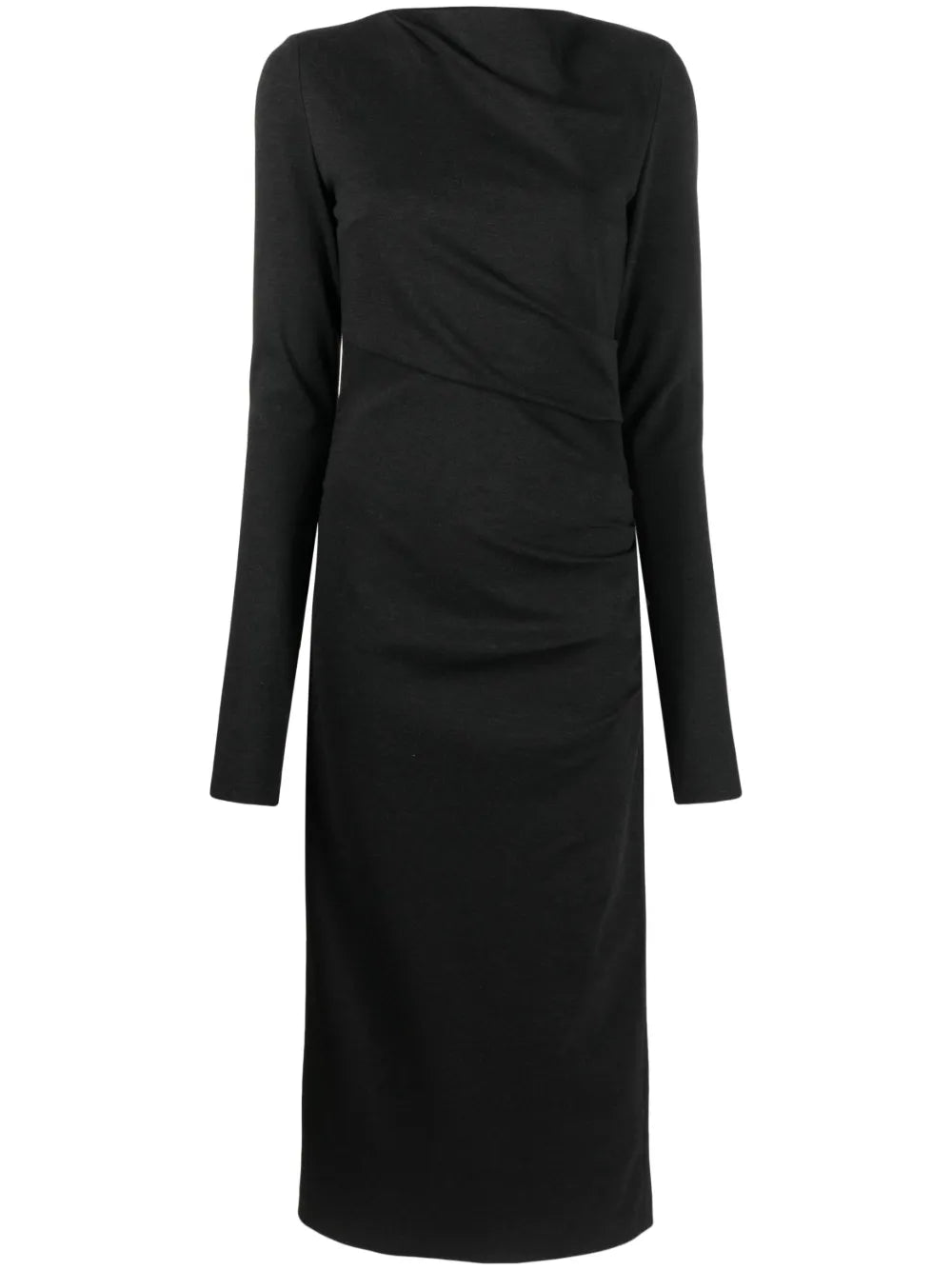 Gathered Cut-Out Midi Dress