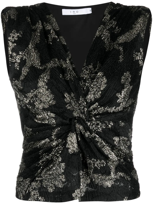 Twisted Fil Coupé-Velvet Top