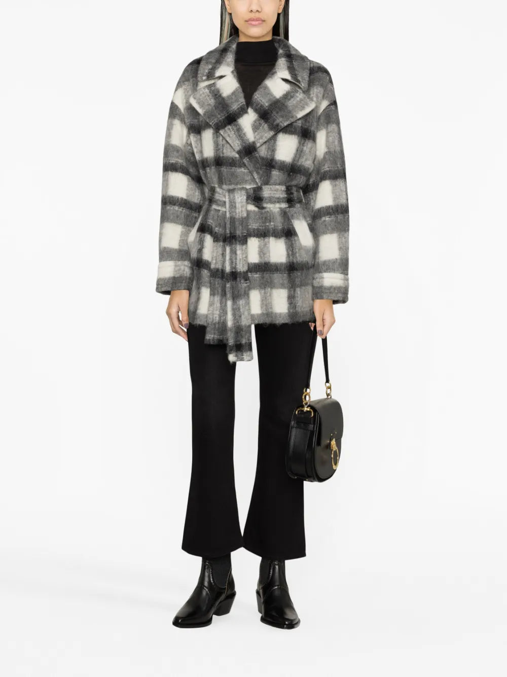 Pamae Checked Belted Coat