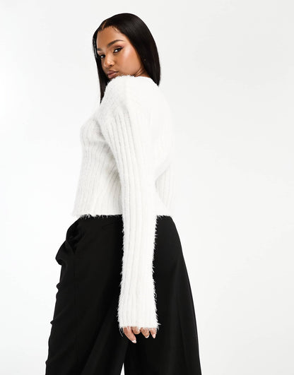 Fluffy Rib Cardigan