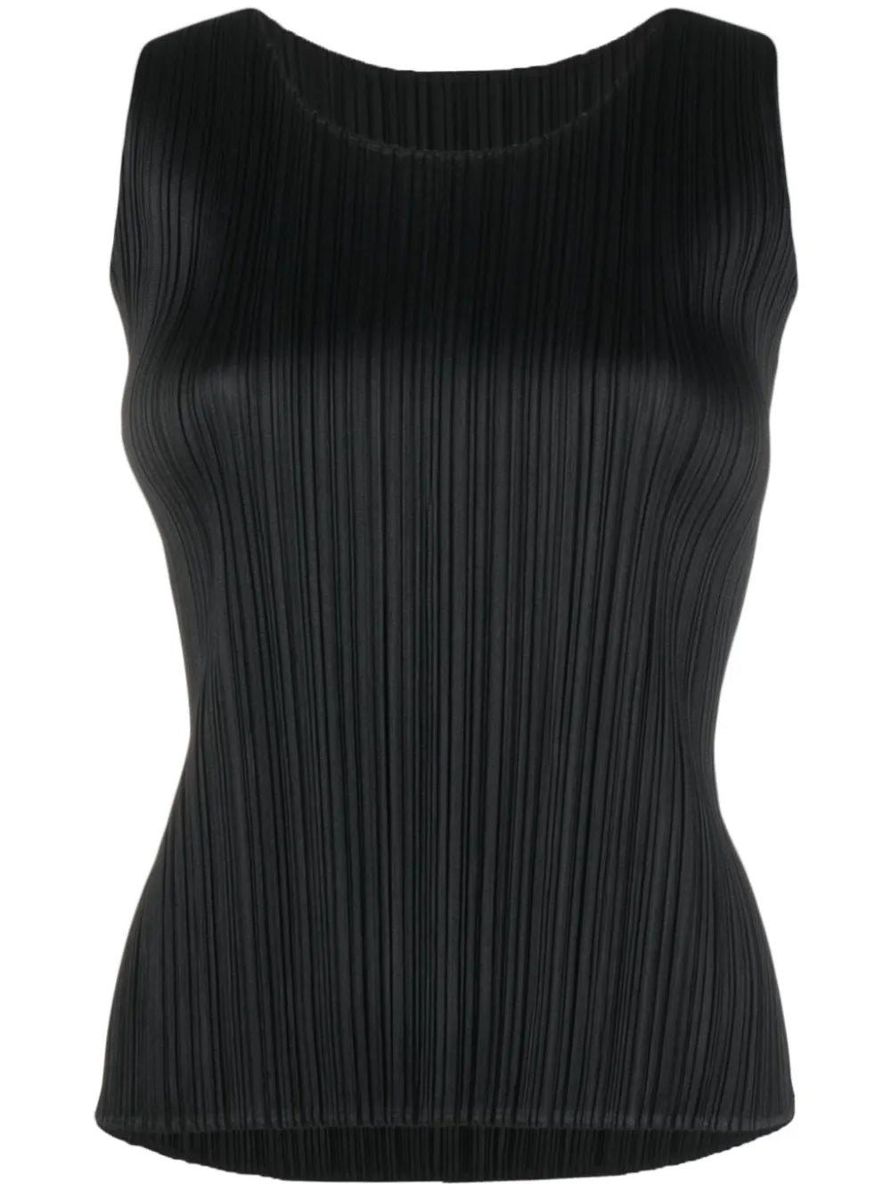 Plissé Scoop-Neck Vest