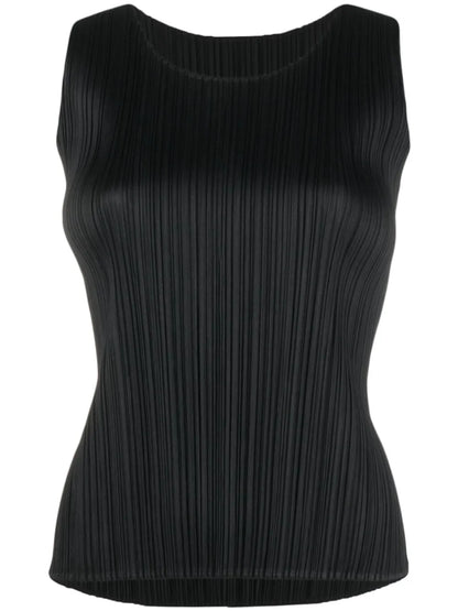 Plissé Scoop-Neck Vest