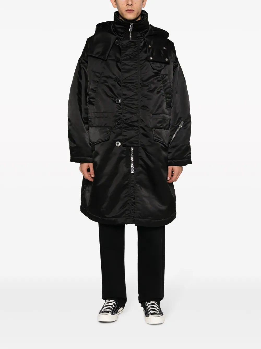 Lutece Logo-Patch Parka Coat