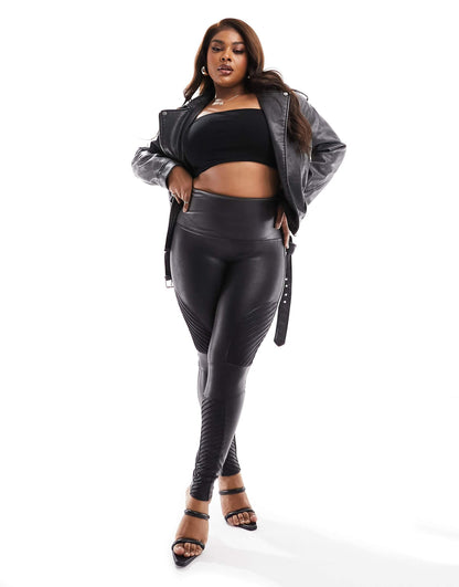 Plus Faux Leather Moto Leggings