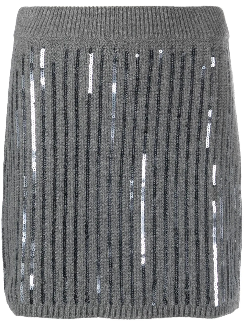 Sequin-Embellishment Knitted Skirt