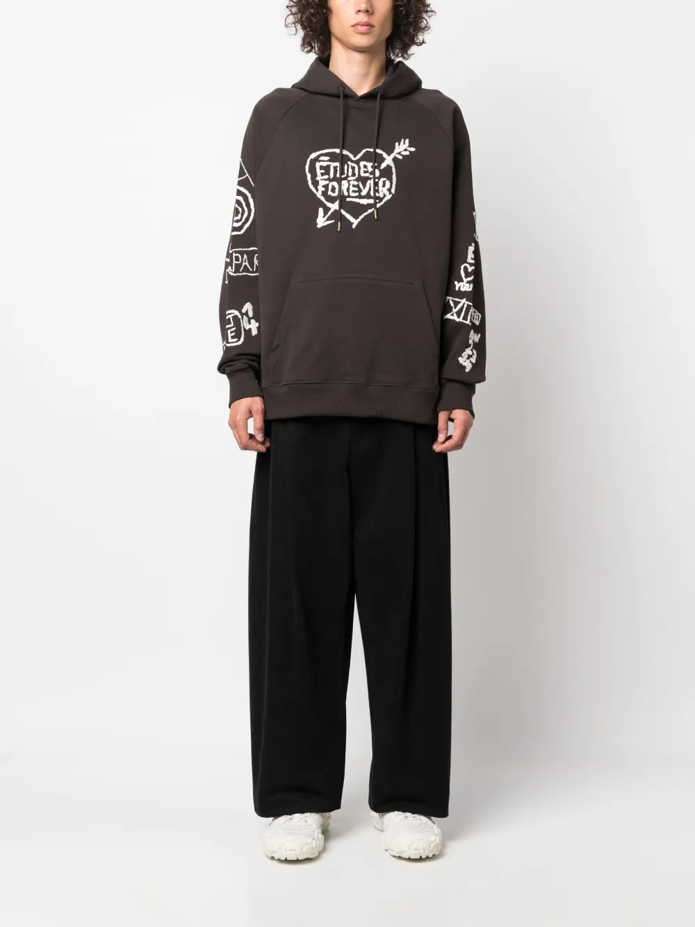 Graffiti-Embroidery Organic Cotton Hoodie