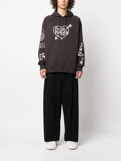 Graffiti-Embroidery Organic Cotton Hoodie