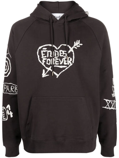 Graffiti-Embroidery Organic Cotton Hoodie