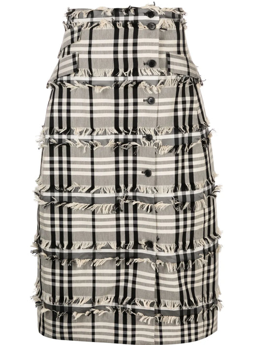 Crackle Fringe-Detail Skirt