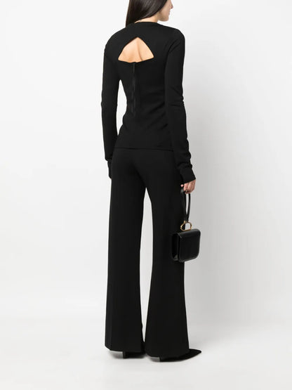 Ruched-Detail Long-Sleeve Top