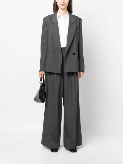 Double-Breasted Virgin Wool-Blend Blazer