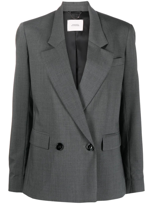 Double-Breasted Virgin Wool-Blend Blazer