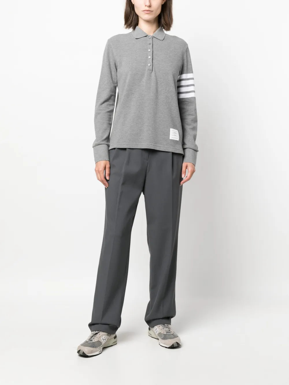 4-Bar Long-Sleeved Polo Shirt