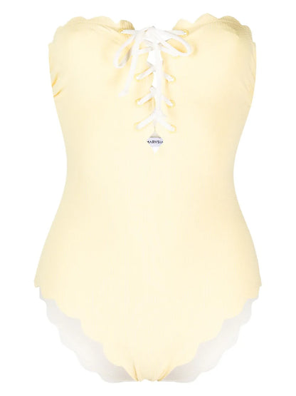 Chesapeake Lace-Up Strapless Swimsuit