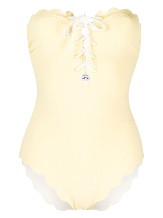 Chesapeake Lace-Up Strapless Swimsuit