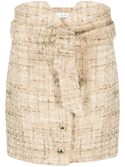 Belted Tweed Miniskirt