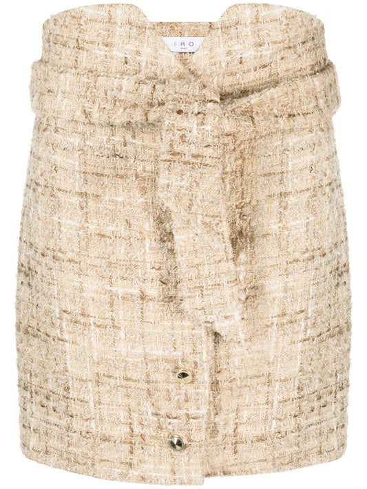 Belted Tweed Miniskirt