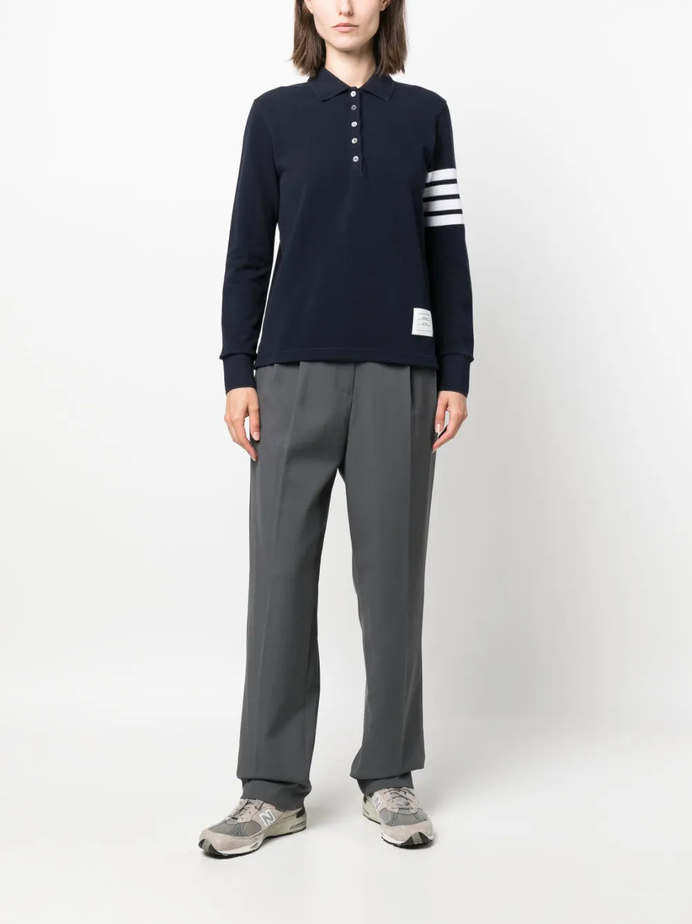 4-Bar Long-Sleeved Polo Shirt