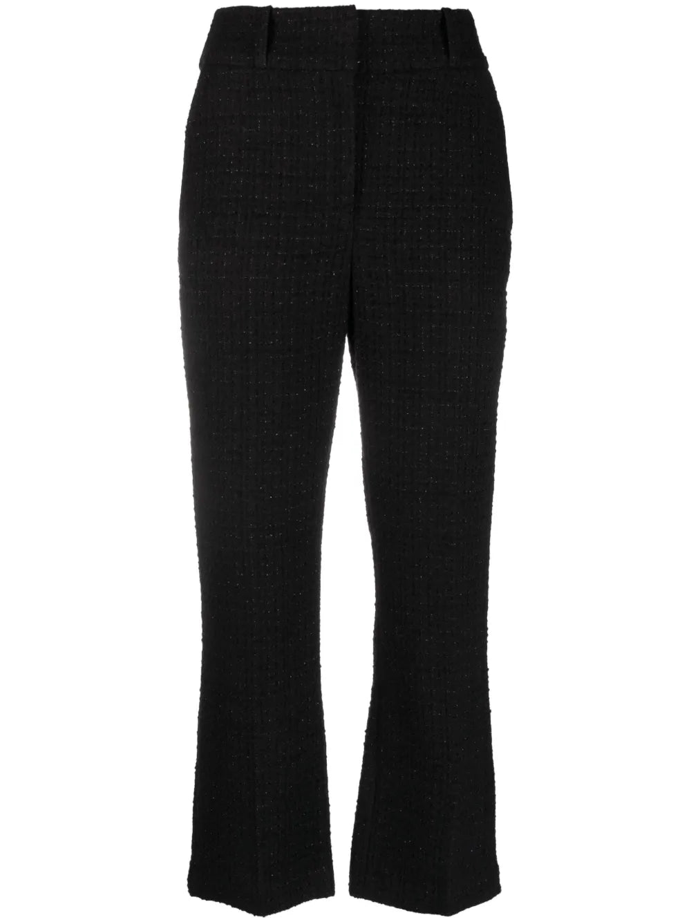Bouclé Straight-Leg Cropped Trousers