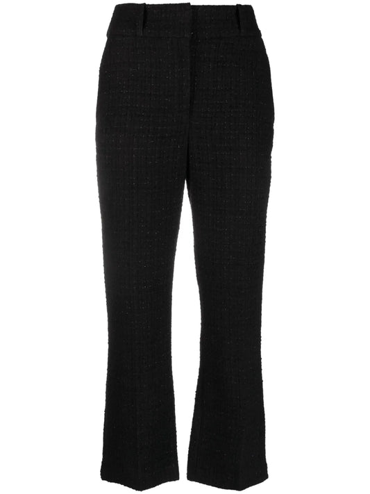 Bouclé Straight-Leg Cropped Trousers