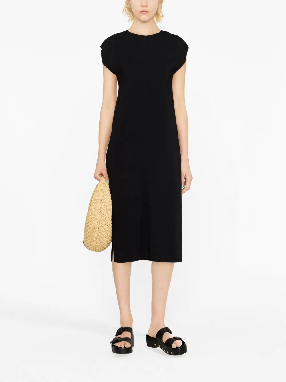 Exposed-Seam Midi Dress