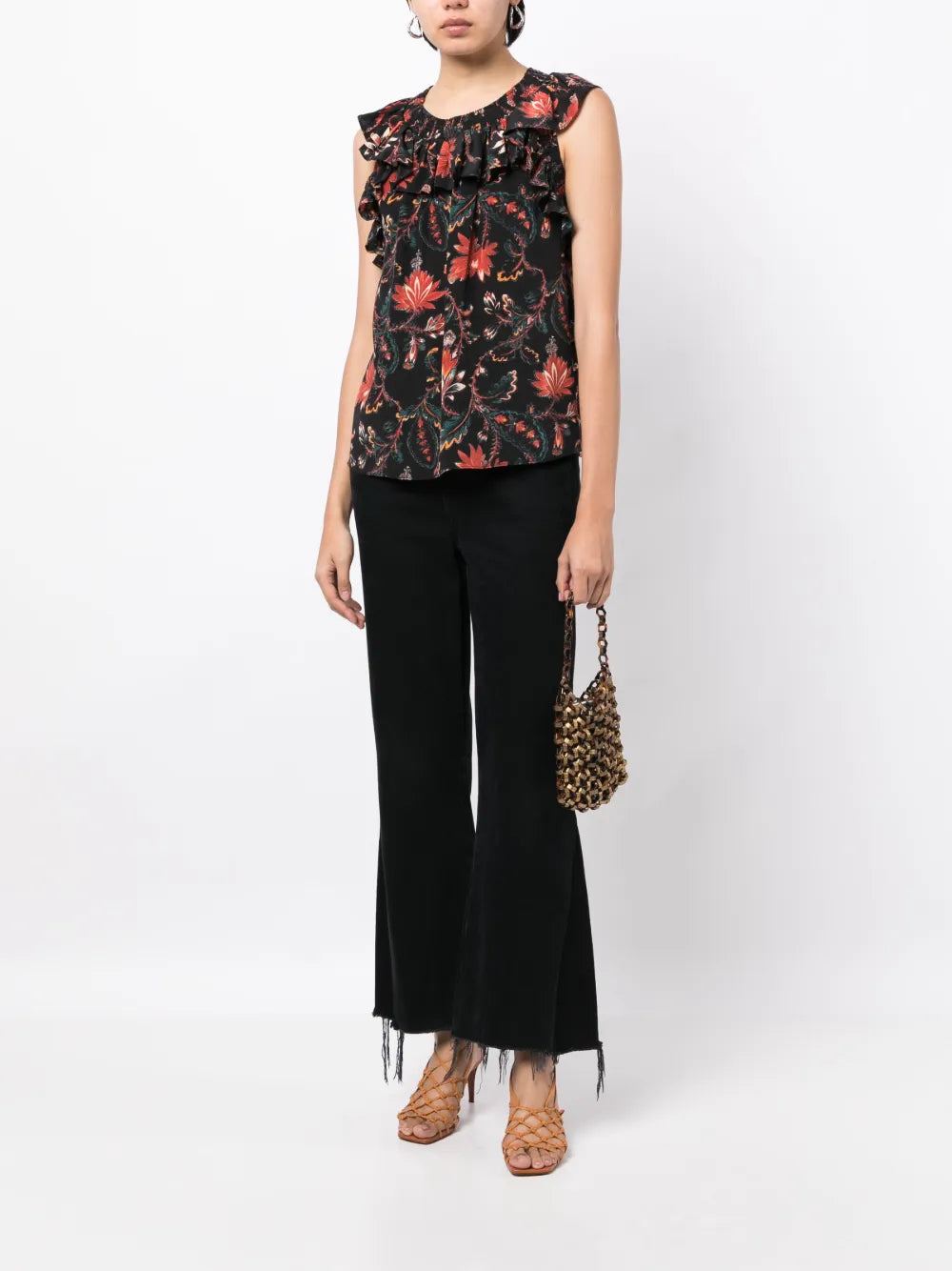Tulip Floral-Print Blouse
