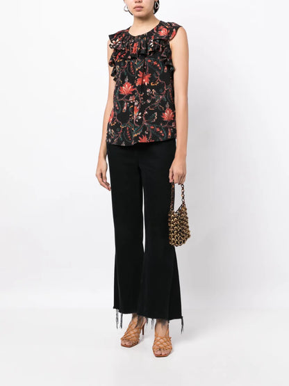 Tulip Floral-Print Blouse