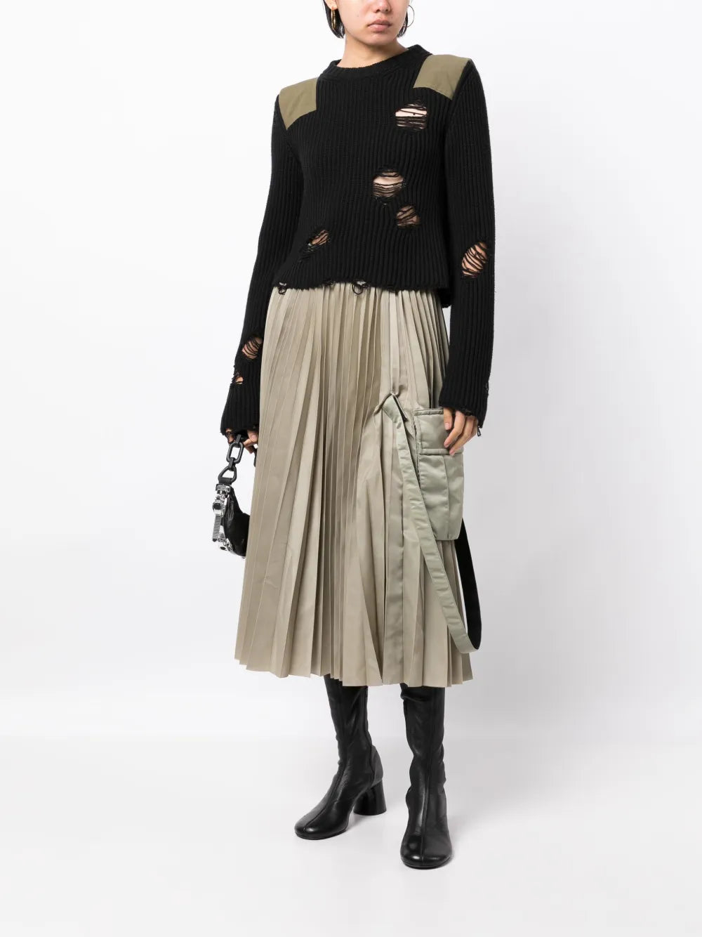 High-Waisted Pleated Skirt