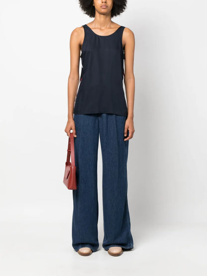 Logo-Tape Detail Sleeveless Top