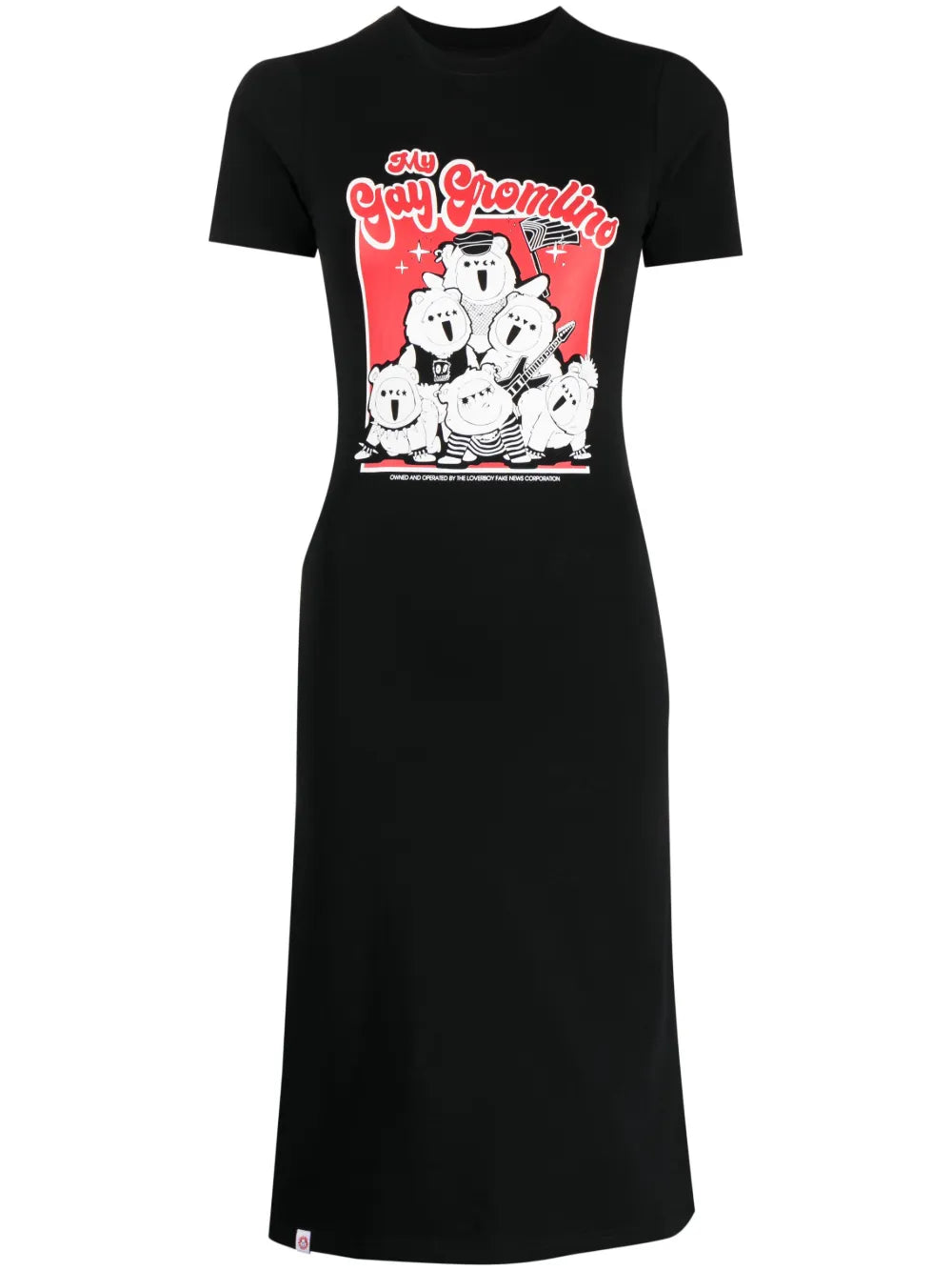 Graphic-Print Round-Neck Dress
