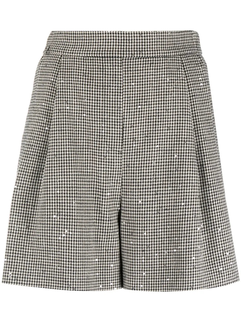 Houndstooth-Pattern Sequin-Embellished Shorts