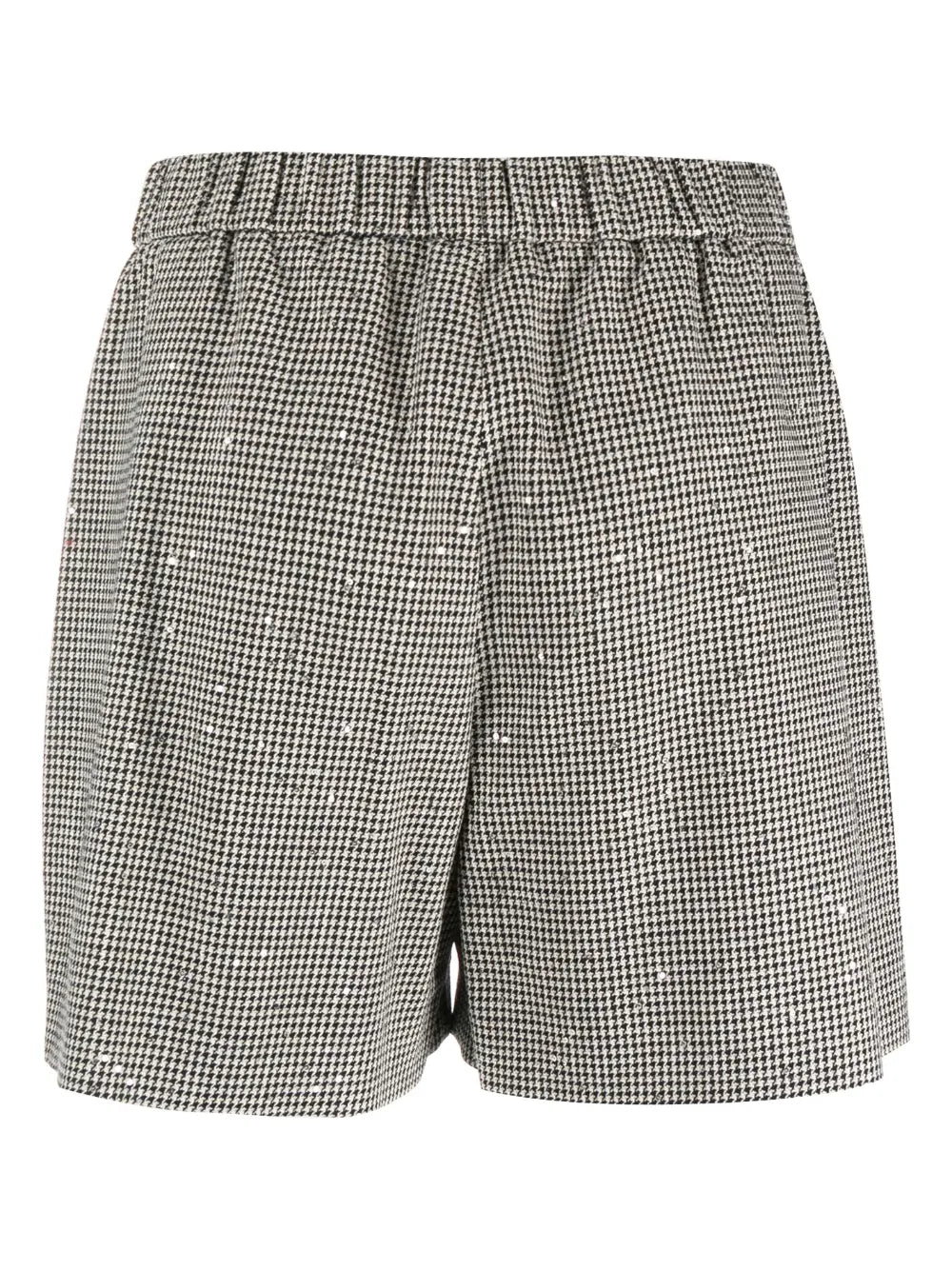 Houndstooth-Pattern Sequin-Embellished Shorts