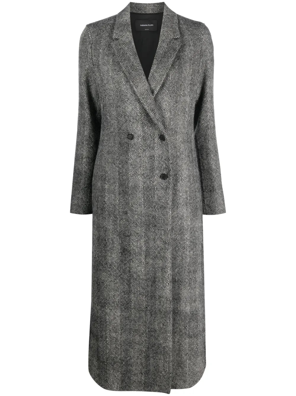 Herringbone Double-Breasted Coat