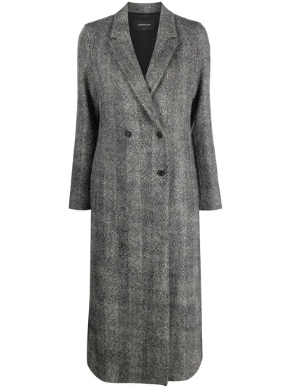 Herringbone Double-Breasted Coat