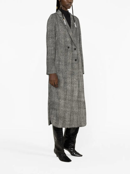Herringbone Double-Breasted Coat