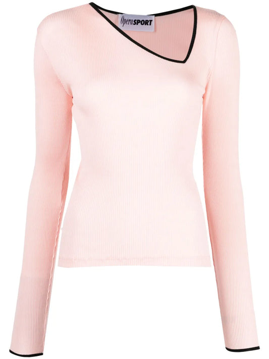 Seamless Asymmetric-Neck Top