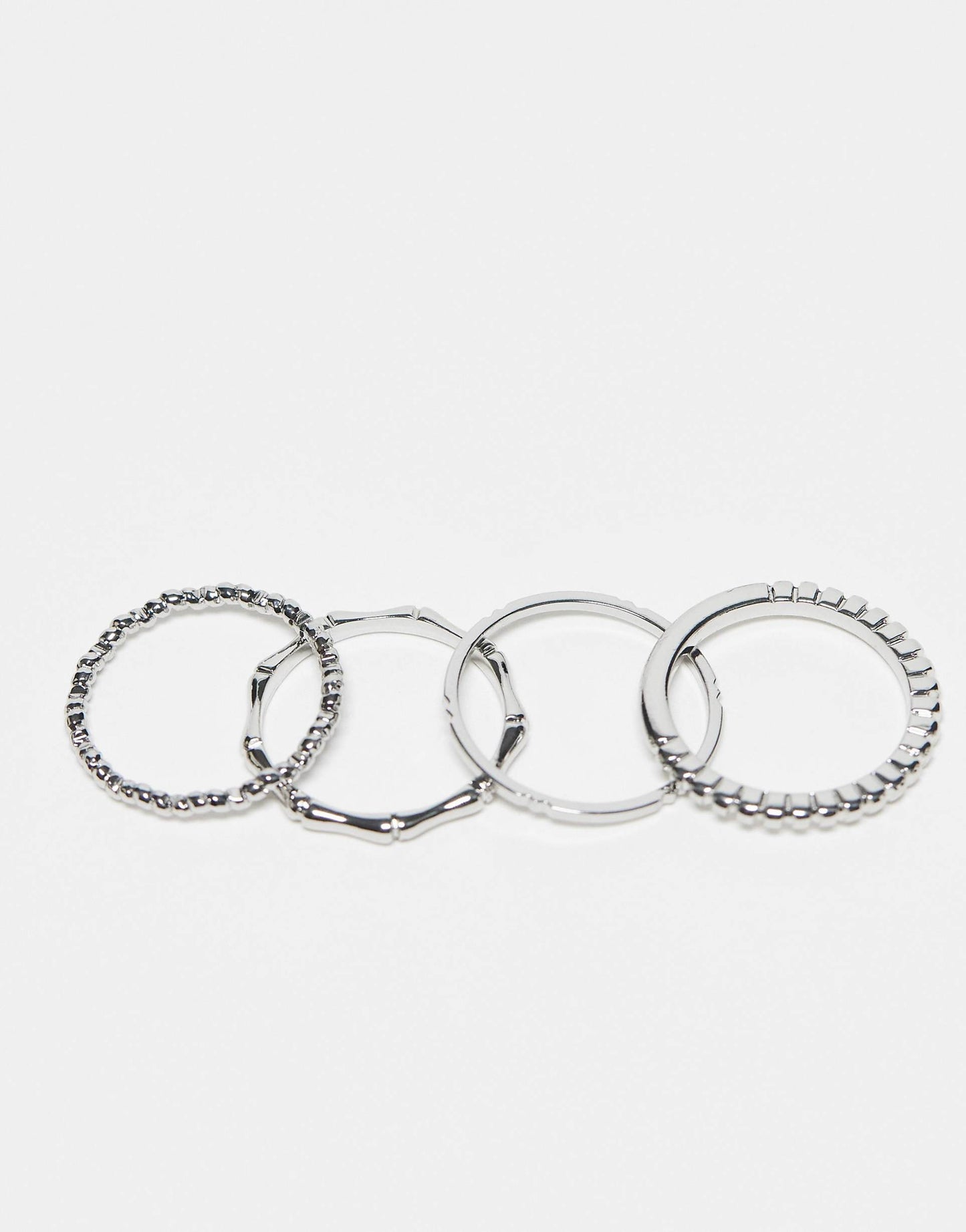 Pack Of 12 Rings With Twist Details And Engraved Designs