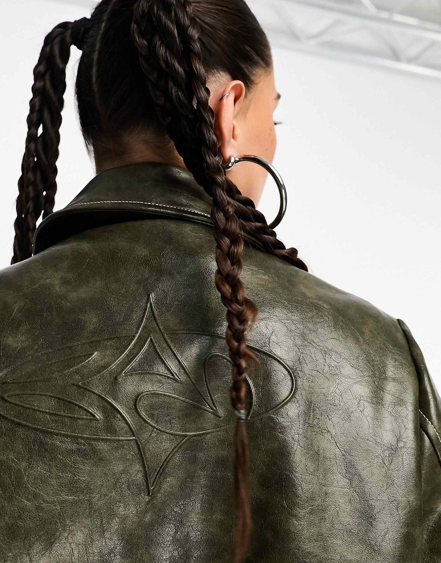 Cracked Faux Leather Cortex Trench
