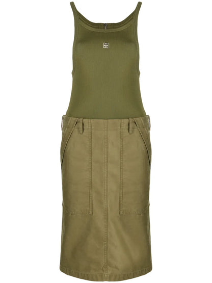 Panelled Cargo Midi Dress