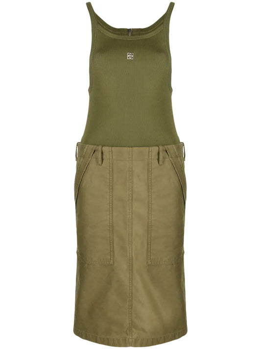Panelled Cargo Midi Dress