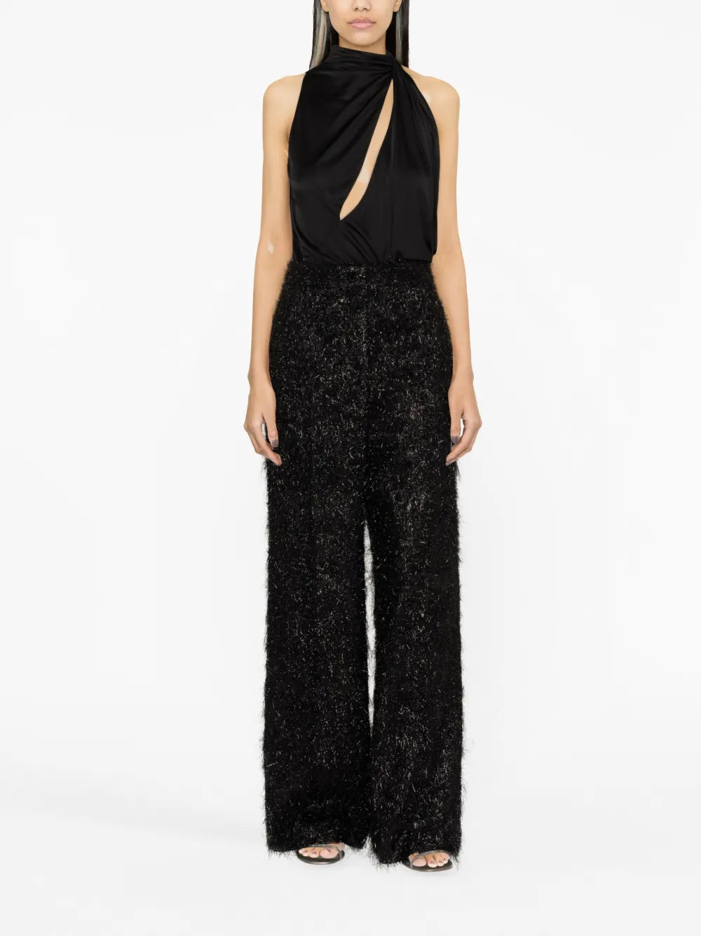 Fuzzy Wide-Leg Trousers