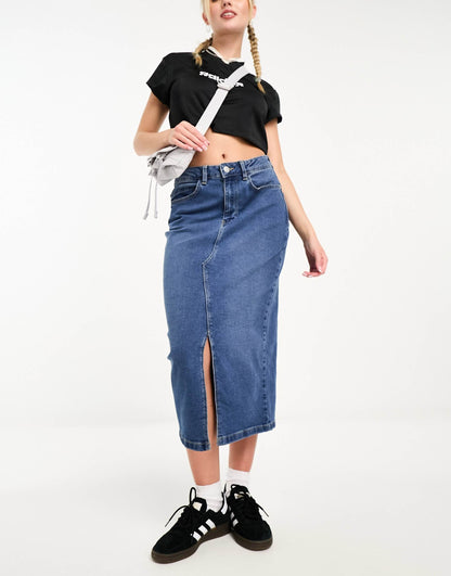 Denim Midi Skirt