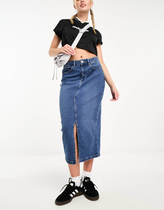 Denim Midi Skirt