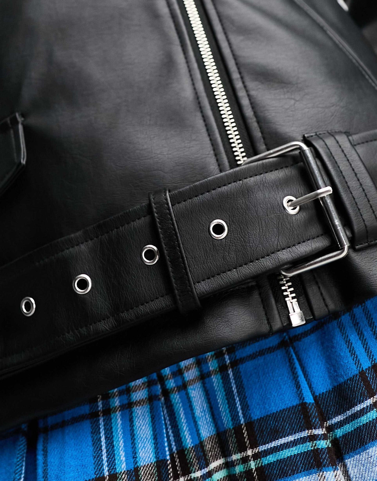 Faux Leather Oversized Biker Jacket