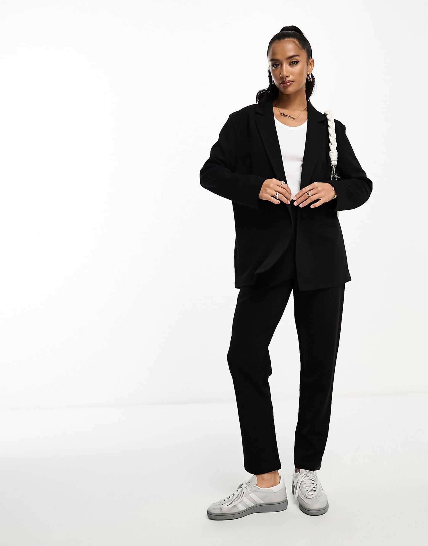 Petite Jersey Slouchy Suit Blazer