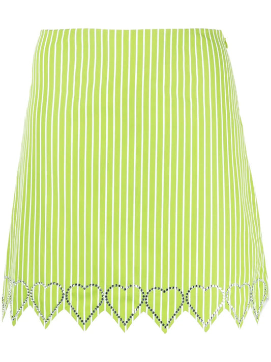 Crystal-Embellished Scalloped Miniskirt