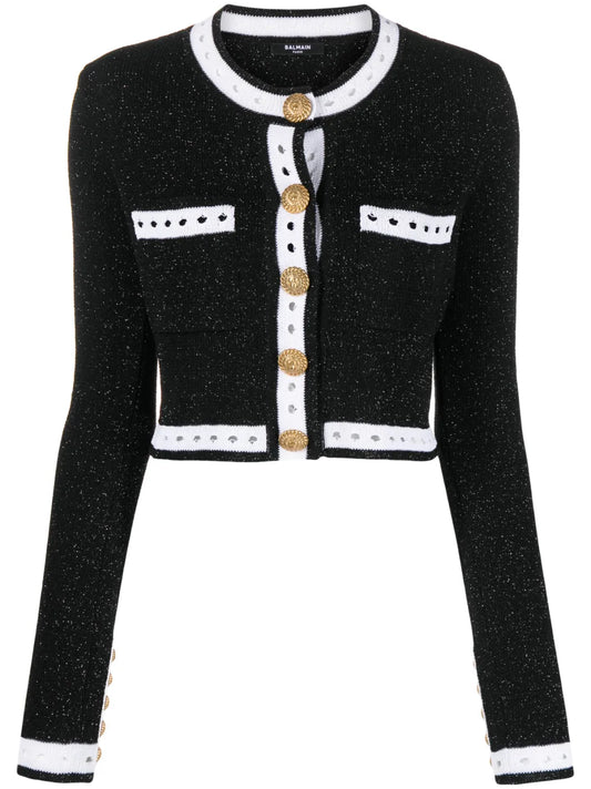 Long-Sleeve Button-Fastening Cardigan