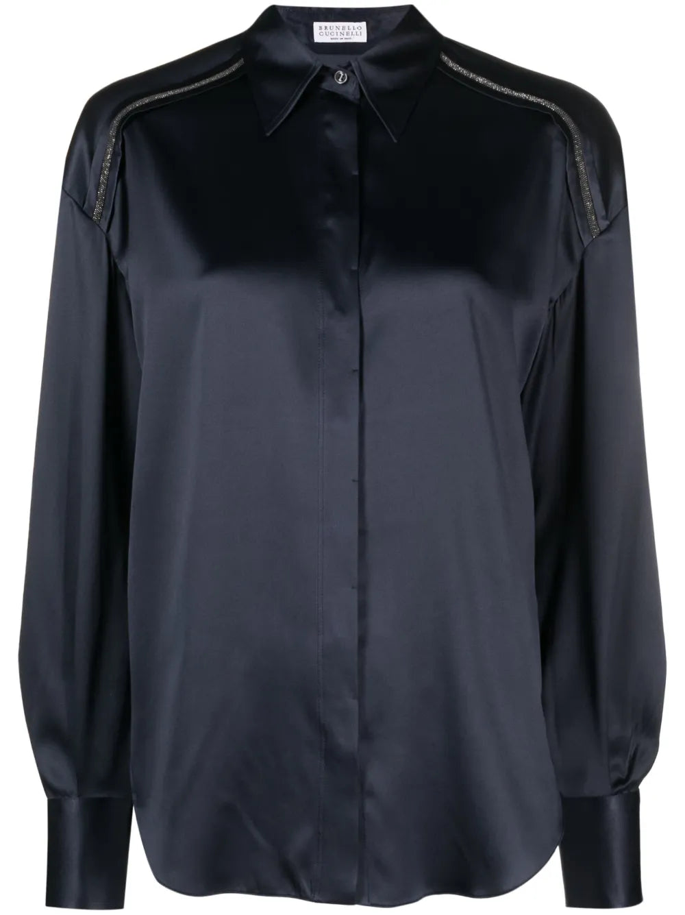 Monili Bead-Embellished Silk Shirt