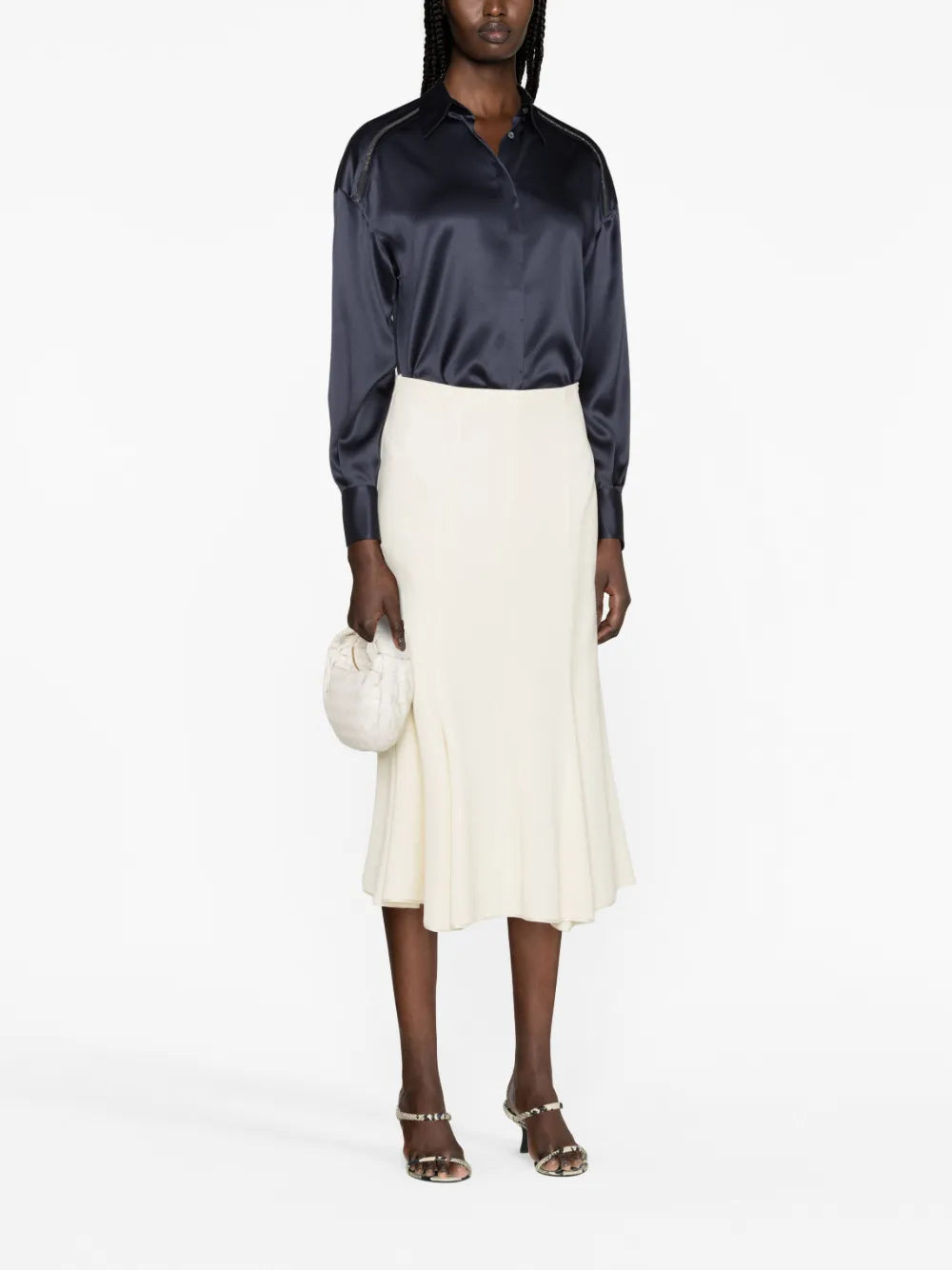 Monili Bead-Embellished Silk Shirt