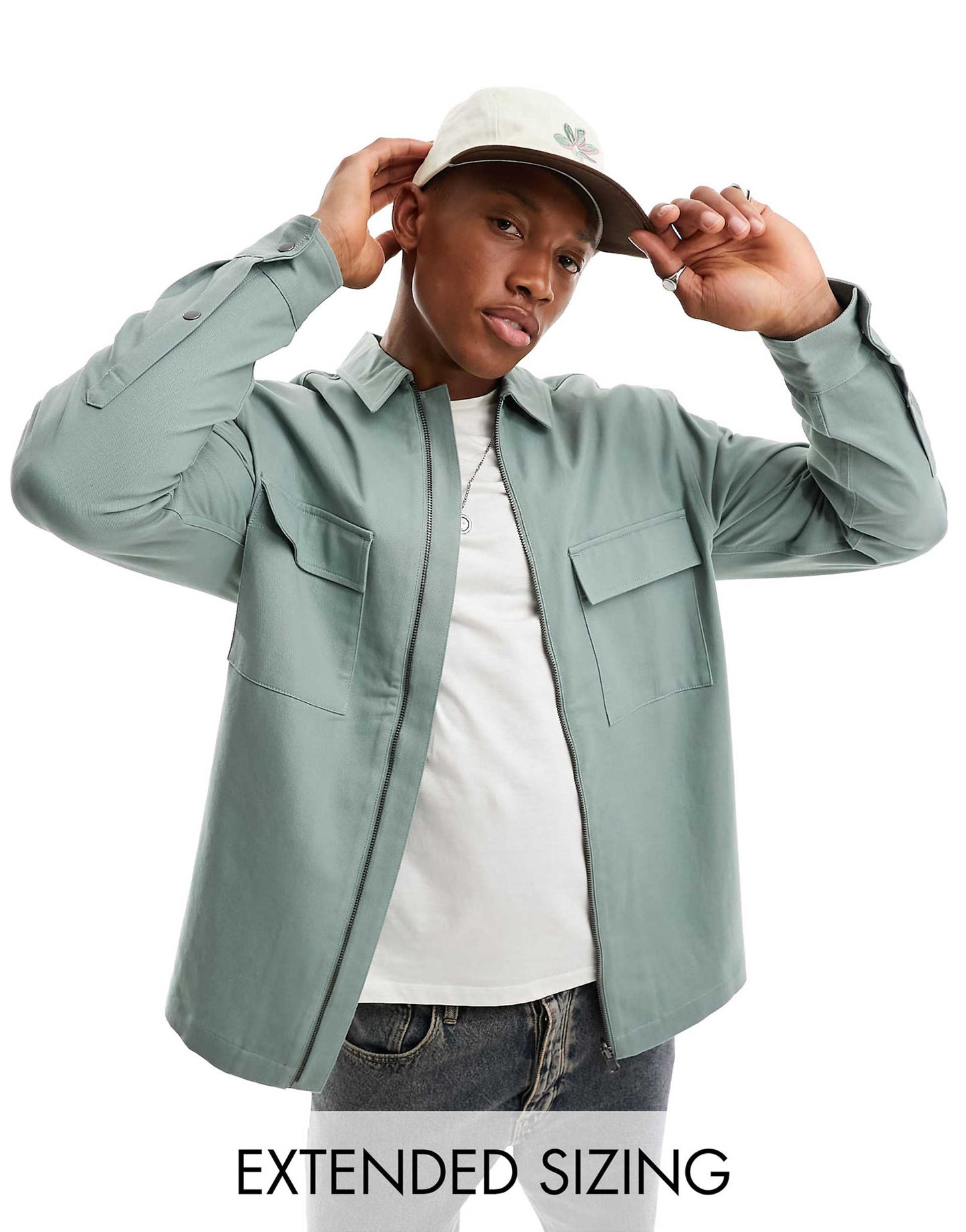 Twill Zip Through Overshirt